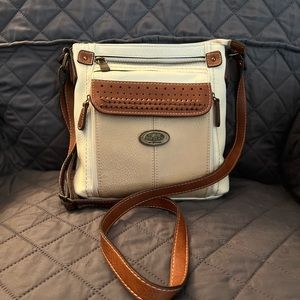 Leather cross body bag with tons of storage